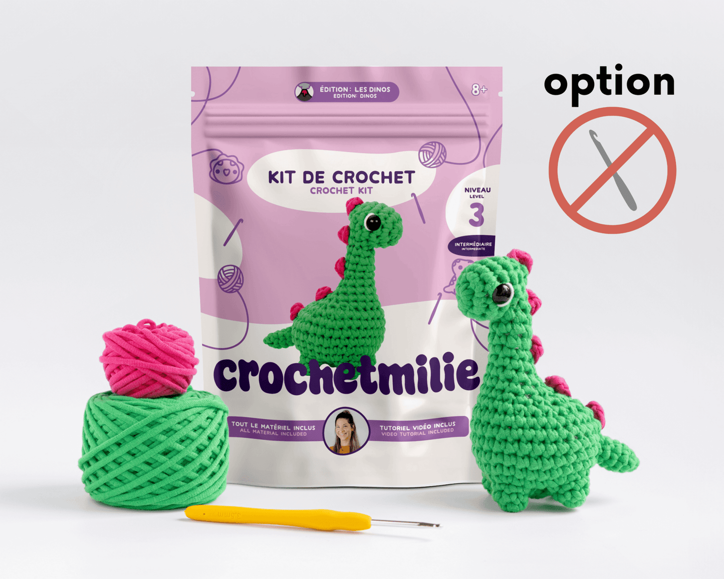 Kit de crochet - Bro le Dino - Crochetmilie