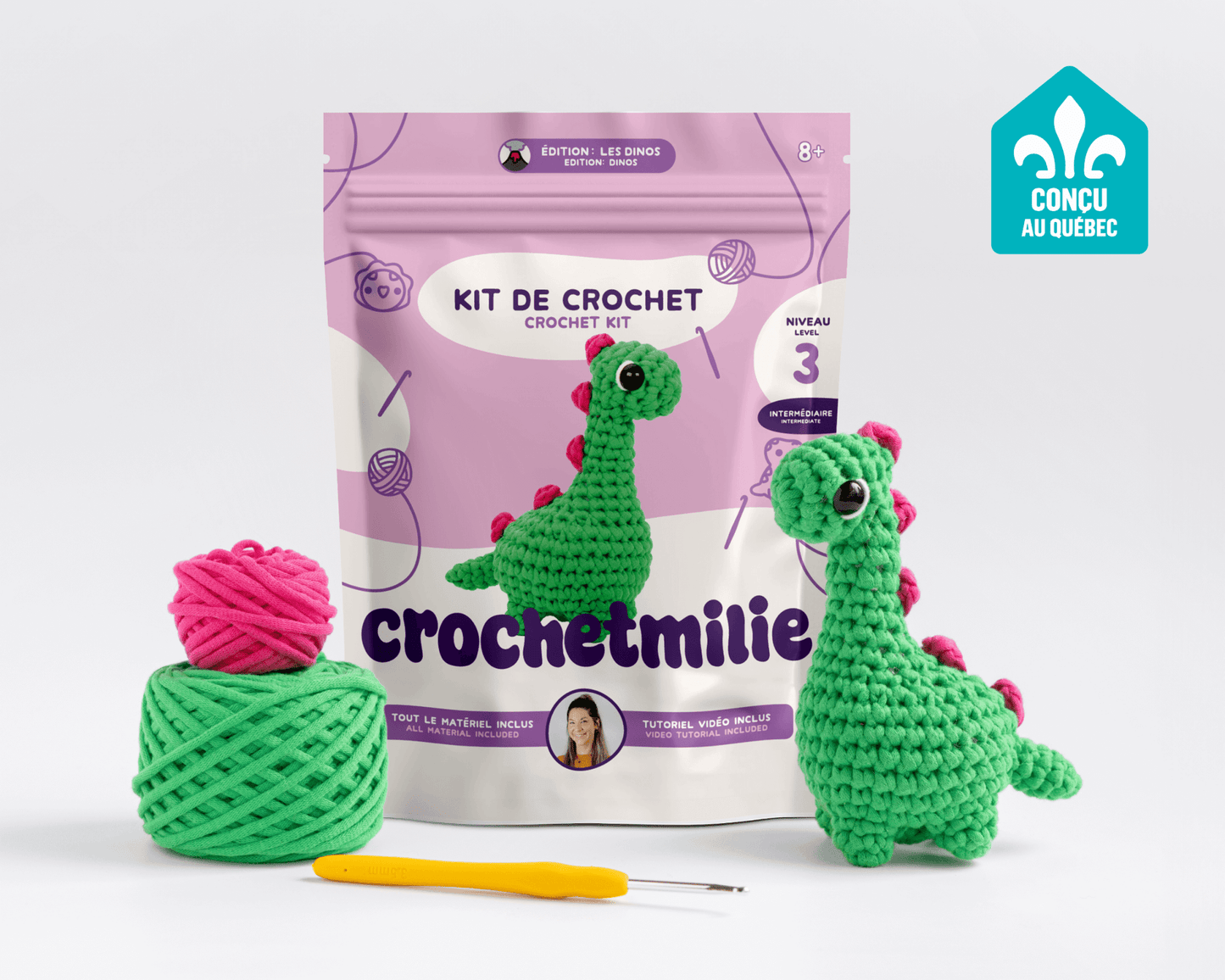 Kit de crochet - Bro le Dino - Crochetmilie
