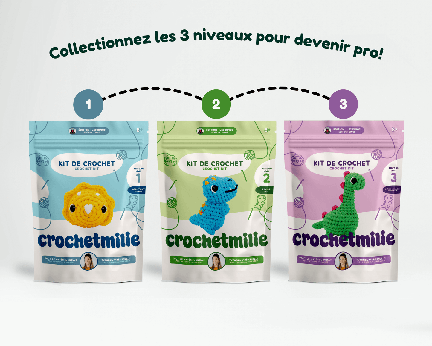 La collection de l'édition: "Les dinos" - Crochetmilie