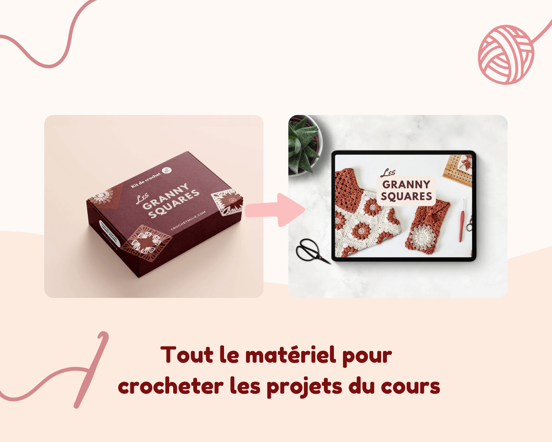 Le kit "LES GRANNY SQUARES" - Crochetmilie