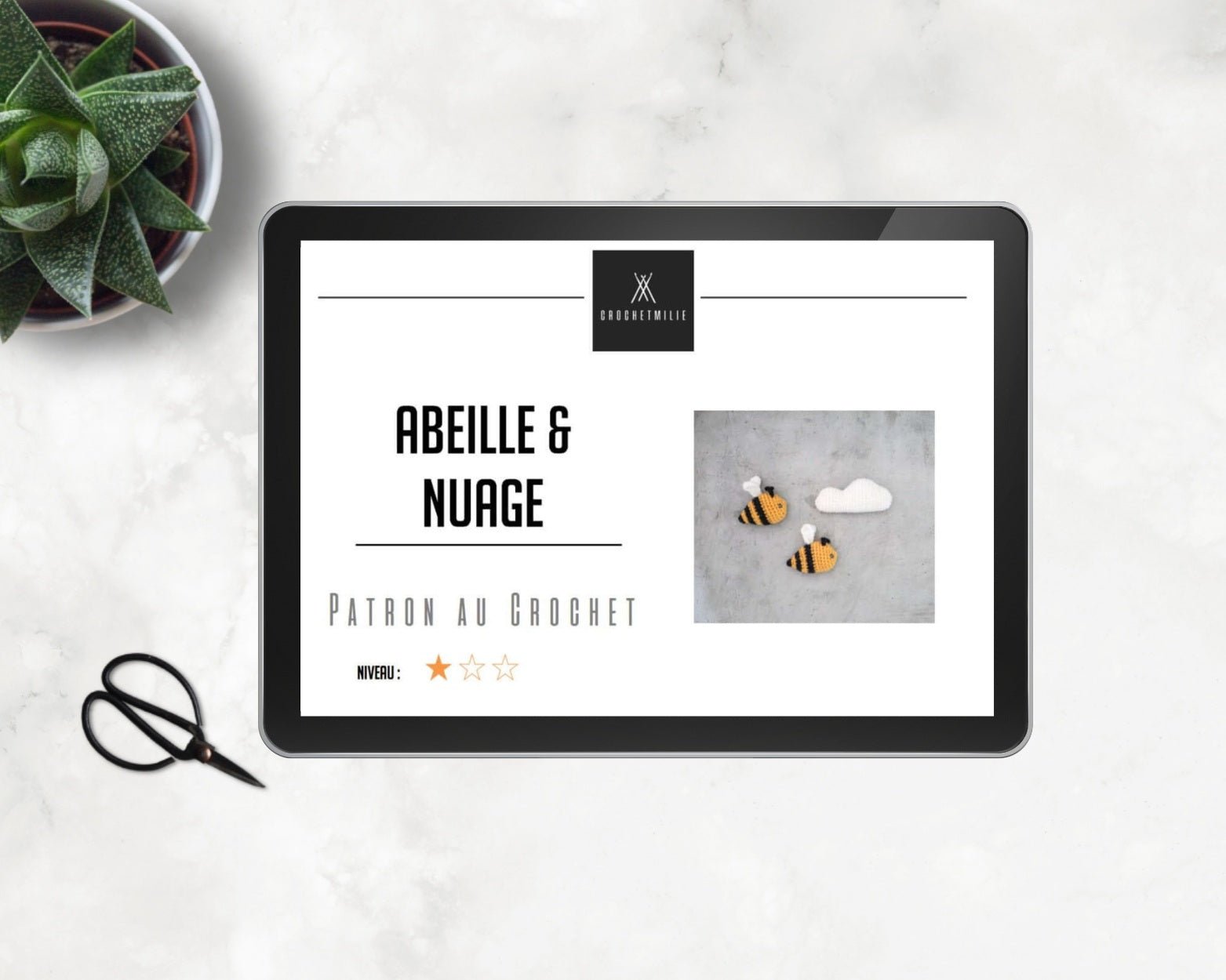 Patron au crochet - Abeille et nuage - Crochetmilie