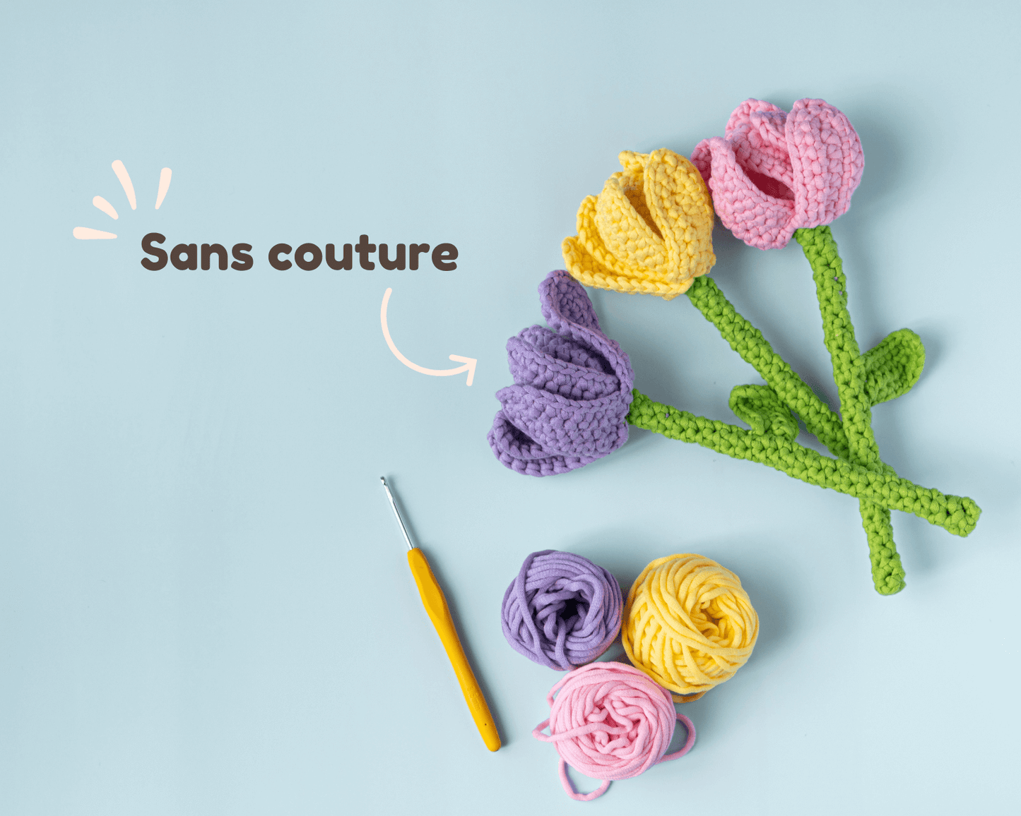 Patron au crochet - Les charmantes tulipes - Crochetmilie