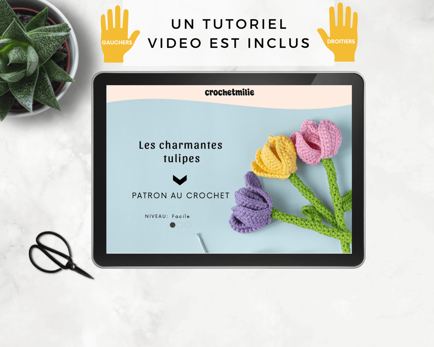Patron au crochet - Les charmantes tulipes - Crochetmilie