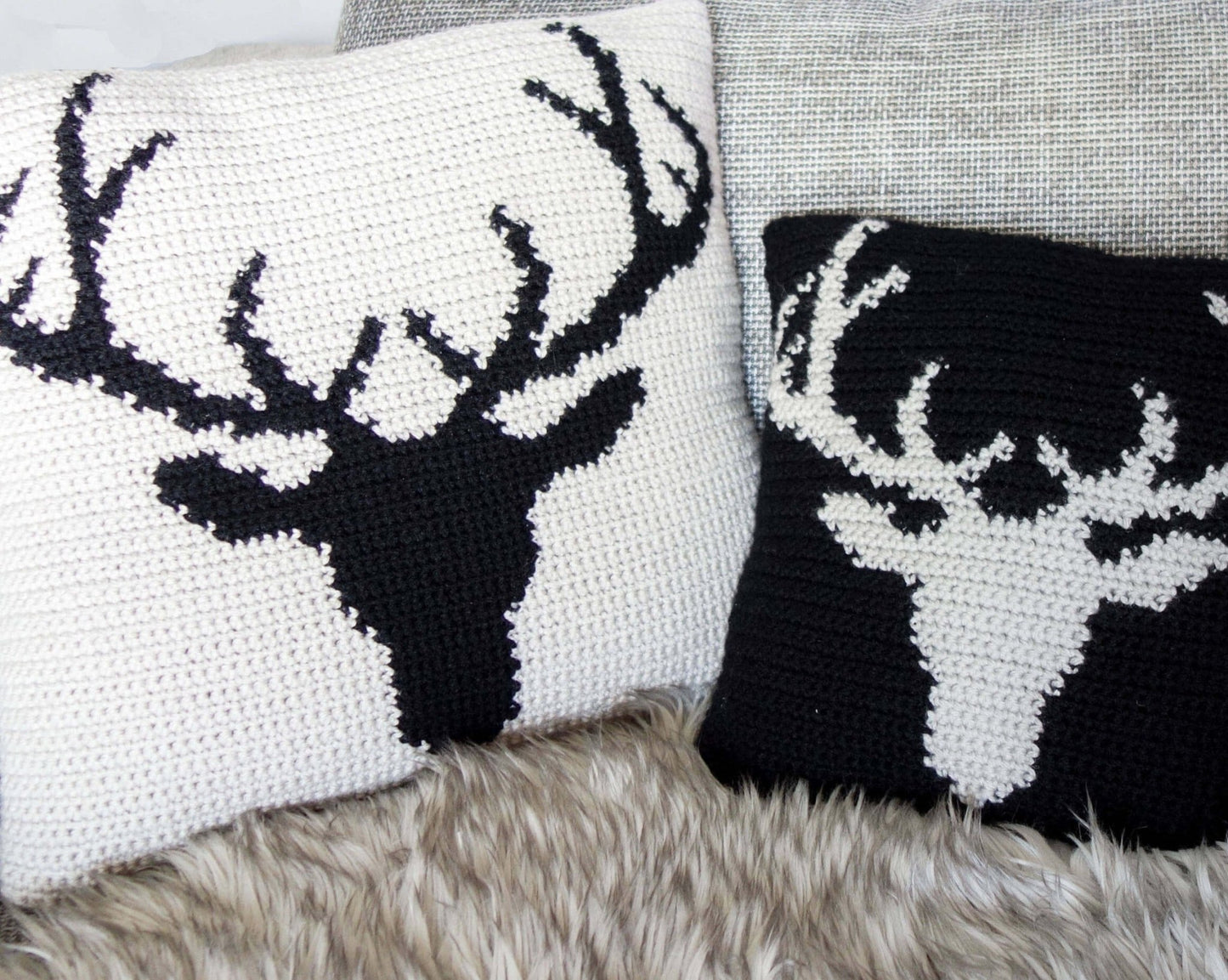 Patron au crochet - Coussin chevreuil - Crochetmilie