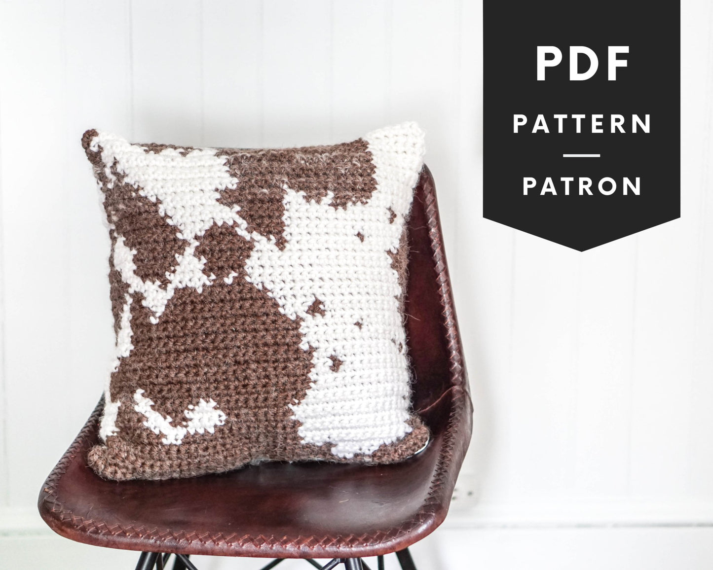 Patron au crochet - Coussin peau de vache - Crochetmilie