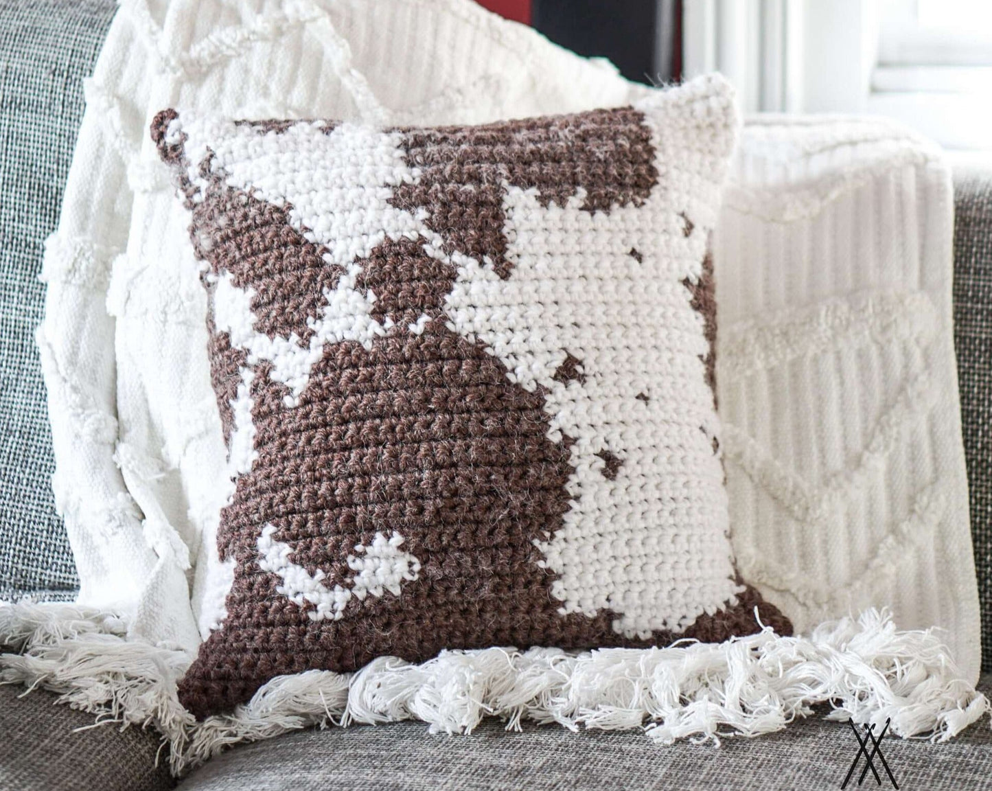 Patron au crochet - Coussin peau de vache - Crochetmilie