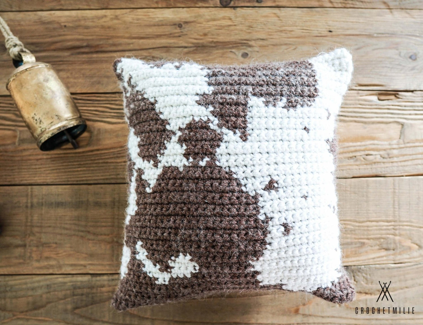 Patron au crochet - Coussin peau de vache - Crochetmilie