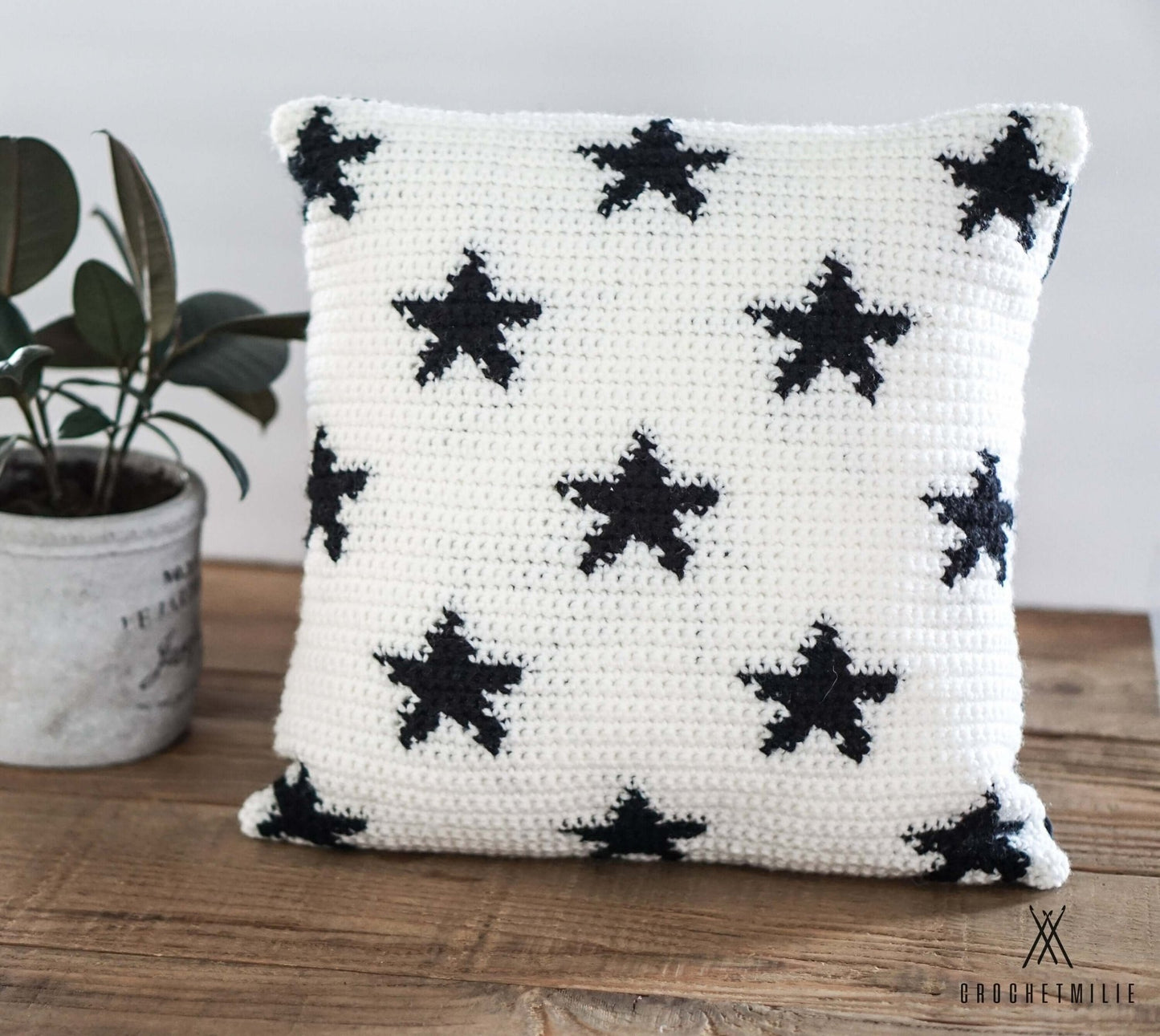Patron au crochet - Coussin super-star - Crochetmilie