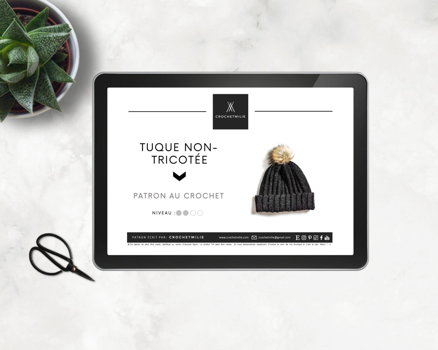 Patron au crochet - La tuque non-tricotée - Crochetmilie