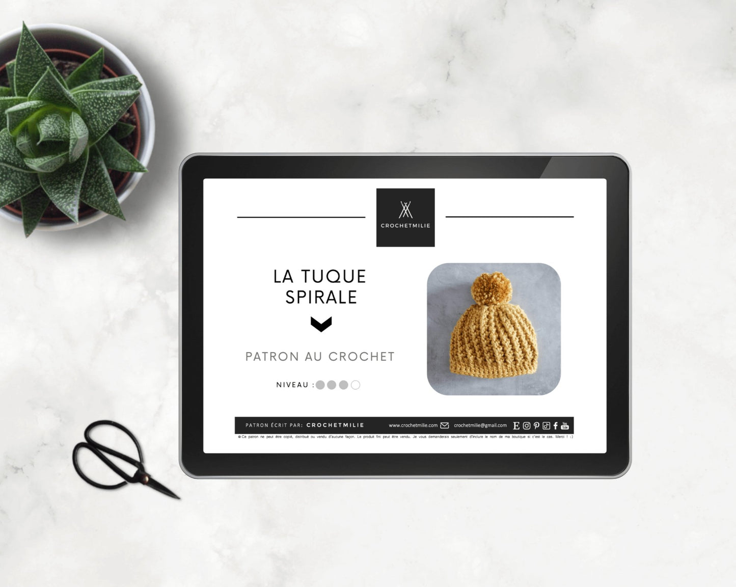 Patron au crochet - La tuque spirale - Crochetmilie