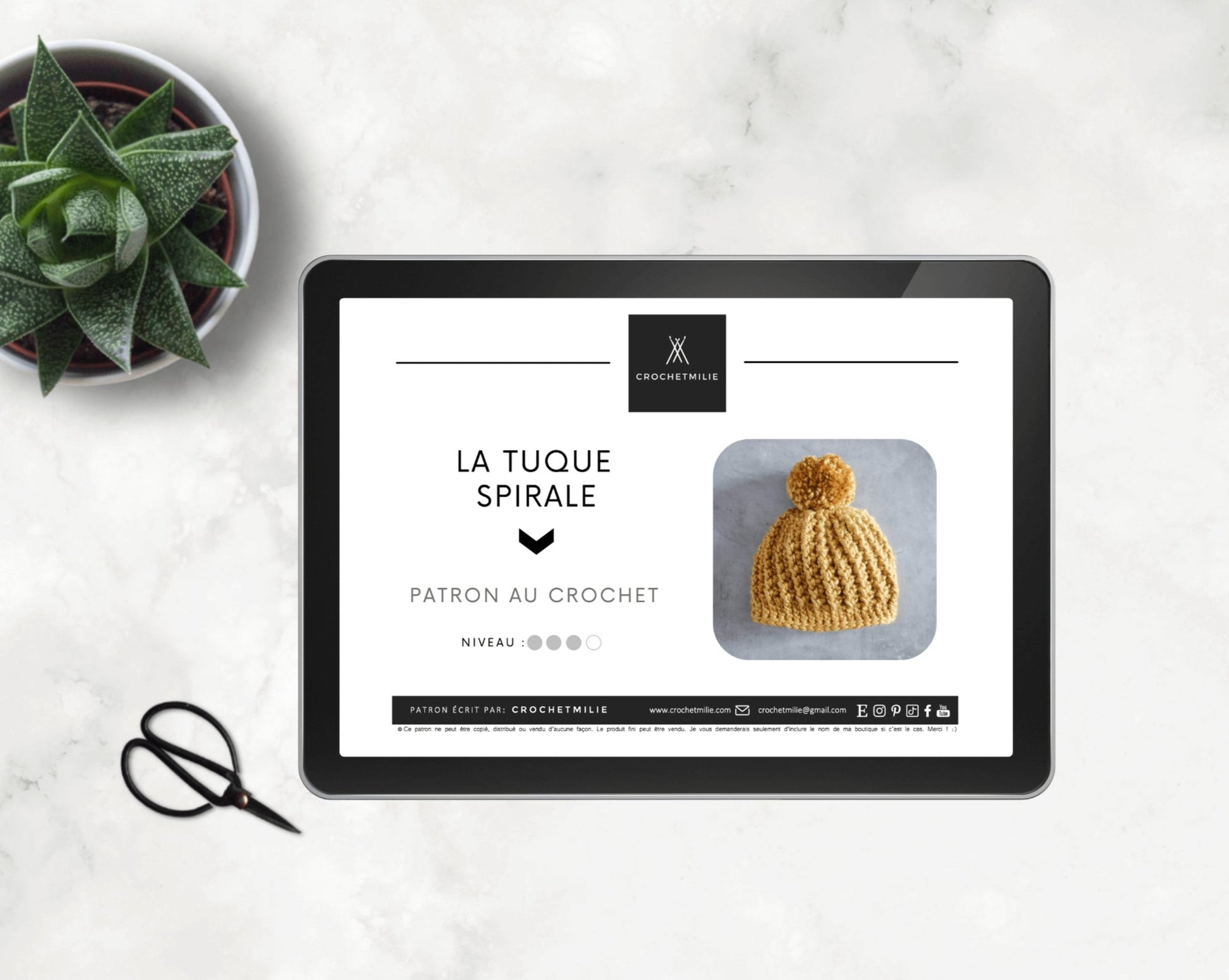 Patron au crochet - La tuque spirale - Crochetmilie