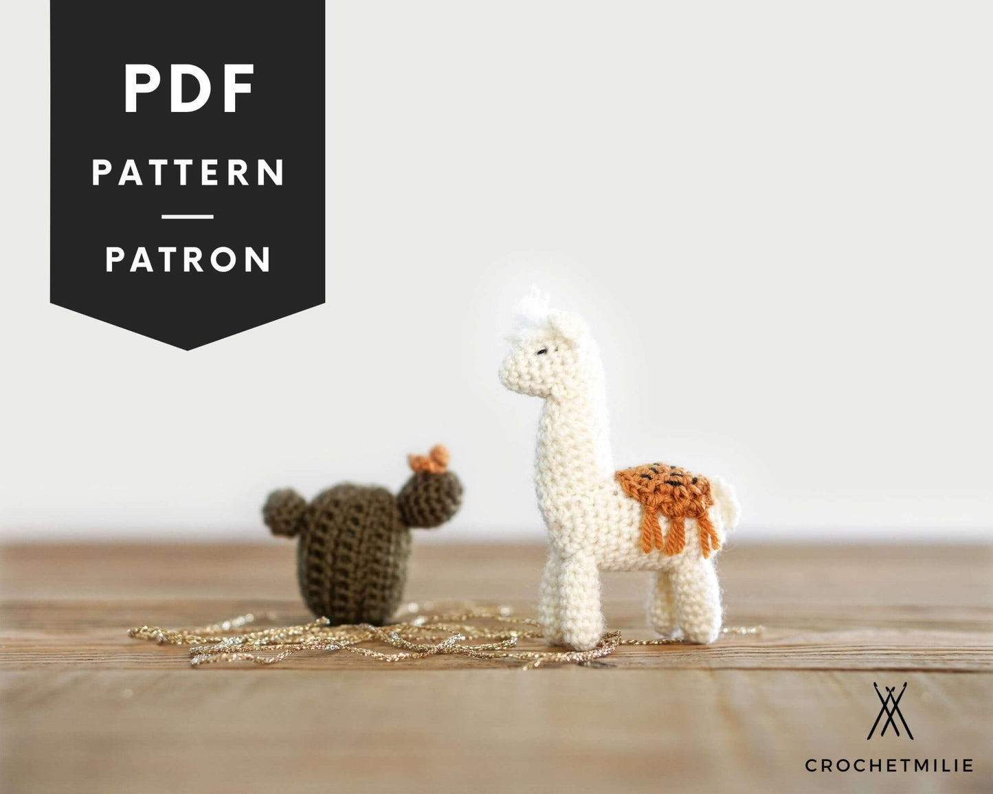 Patron au crochet - Lama et cactus - Crochetmilie