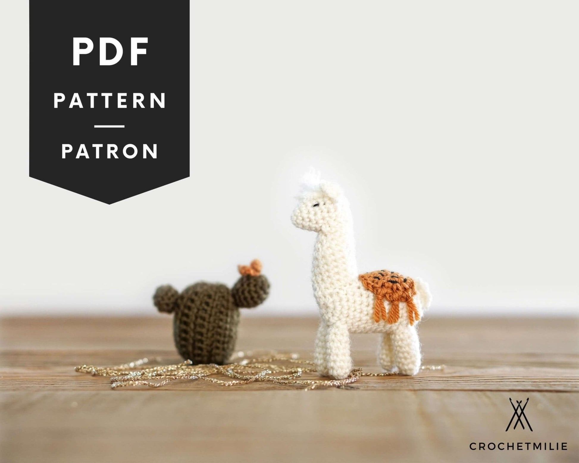 Patron au crochet - Lama et cactus - Crochetmilie