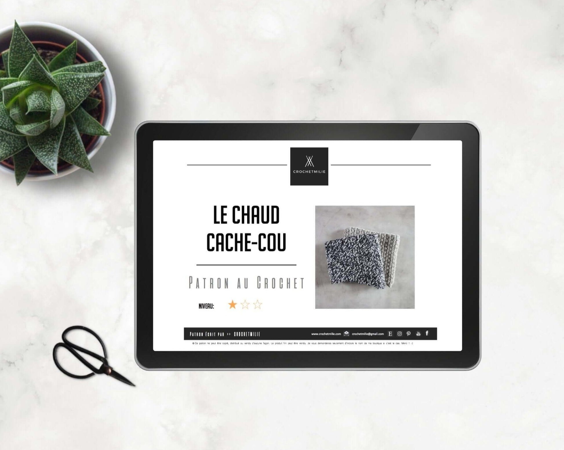 Patron au crochet - Le chaud cache-cou - Crochetmilie