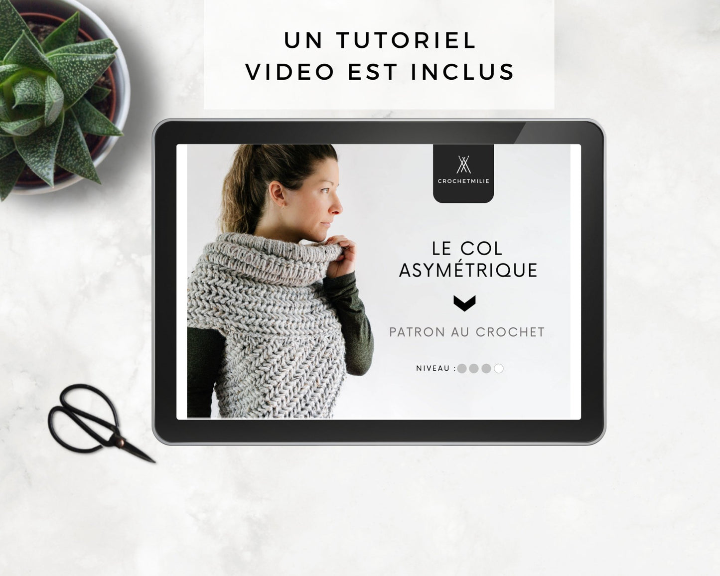 Patron au crochet - Le col Asymétrique - Crochetmilie