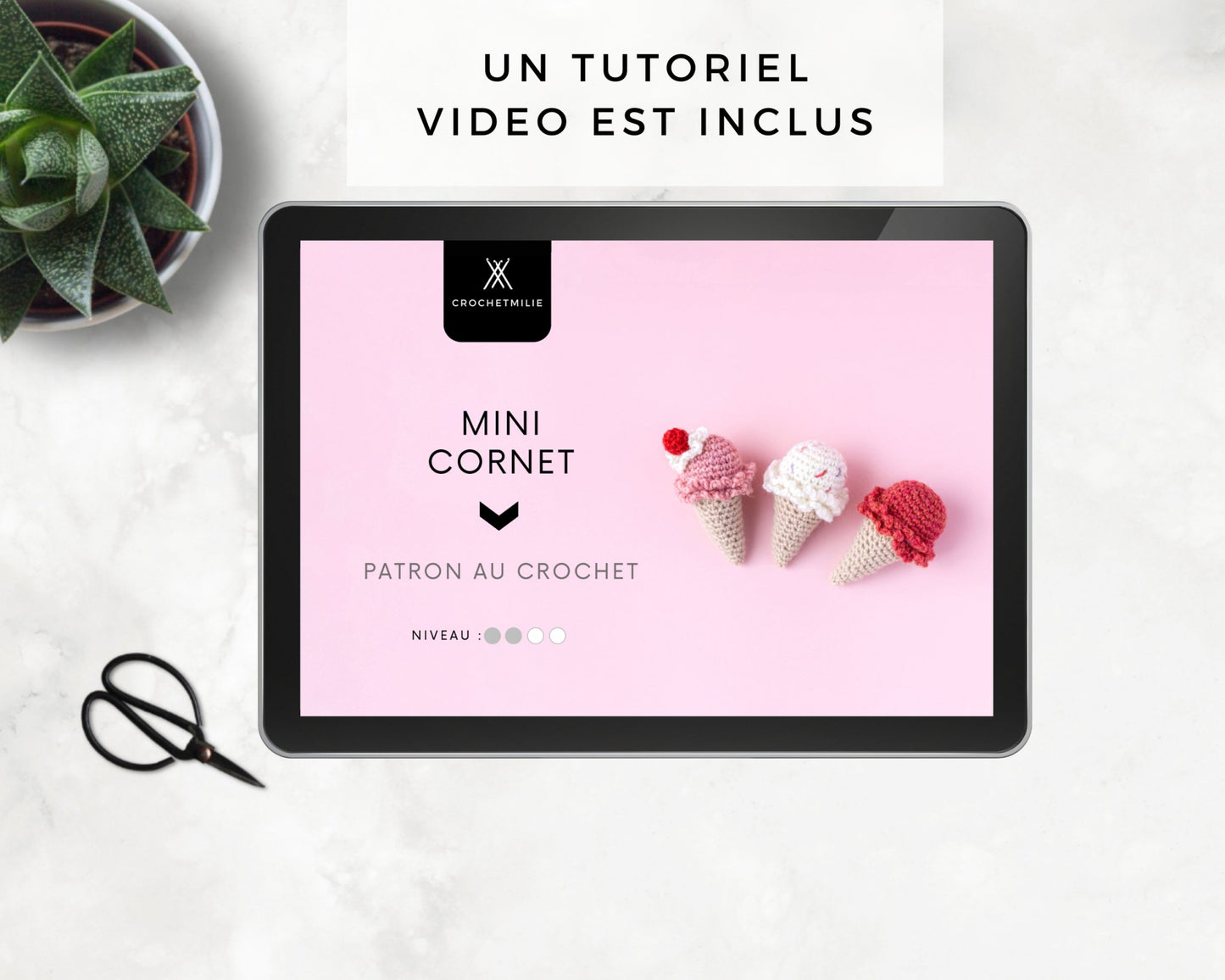 Patron au Crochet - Le cornet de crème glacée - Crochetmilie