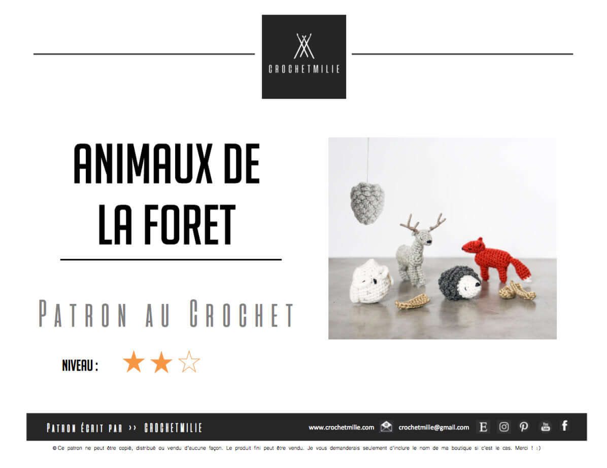Patron au crochet - Les animaux de la forêt - Crochetmilie