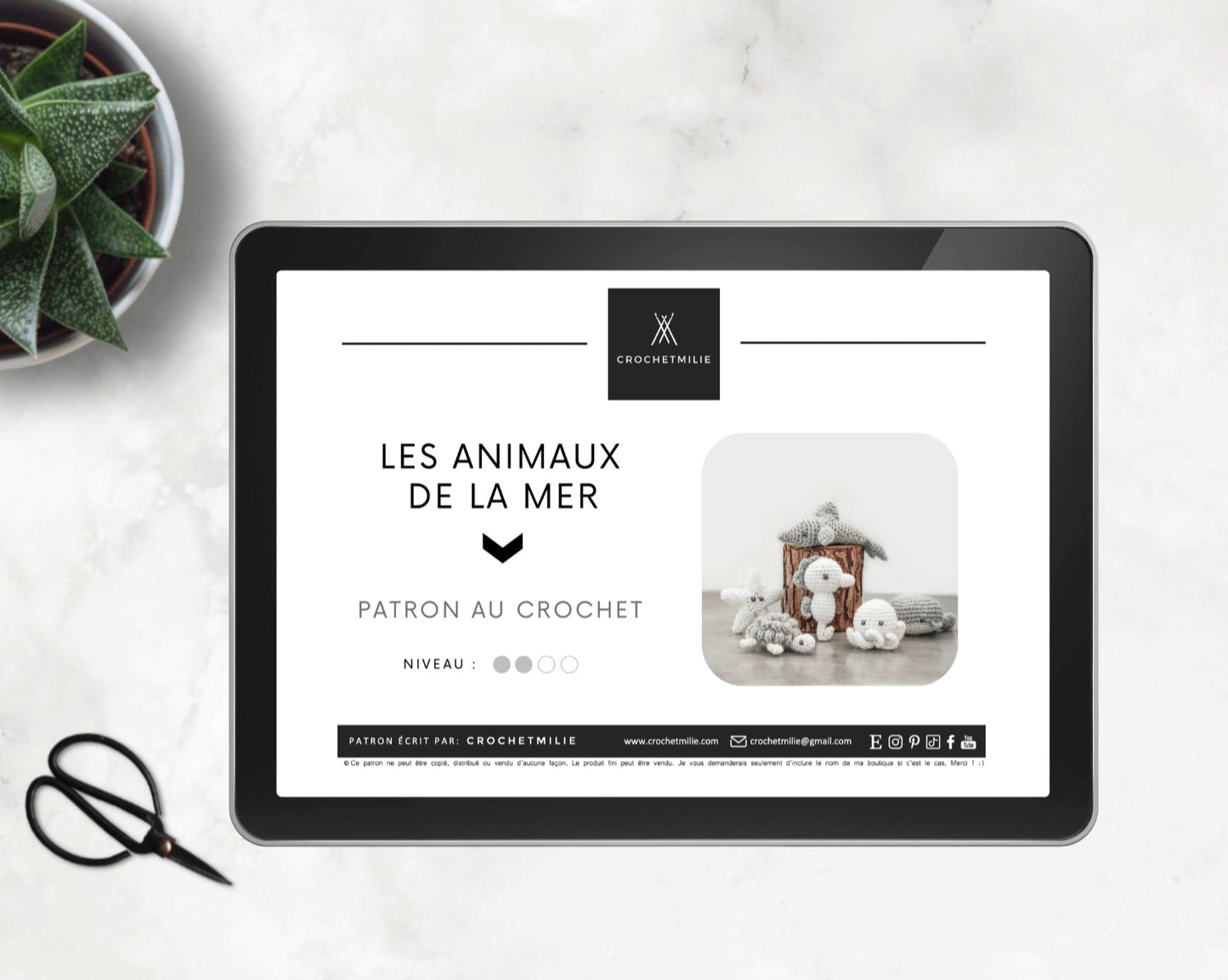 Patron au crochet - Les animaux de la mer - Crochetmilie