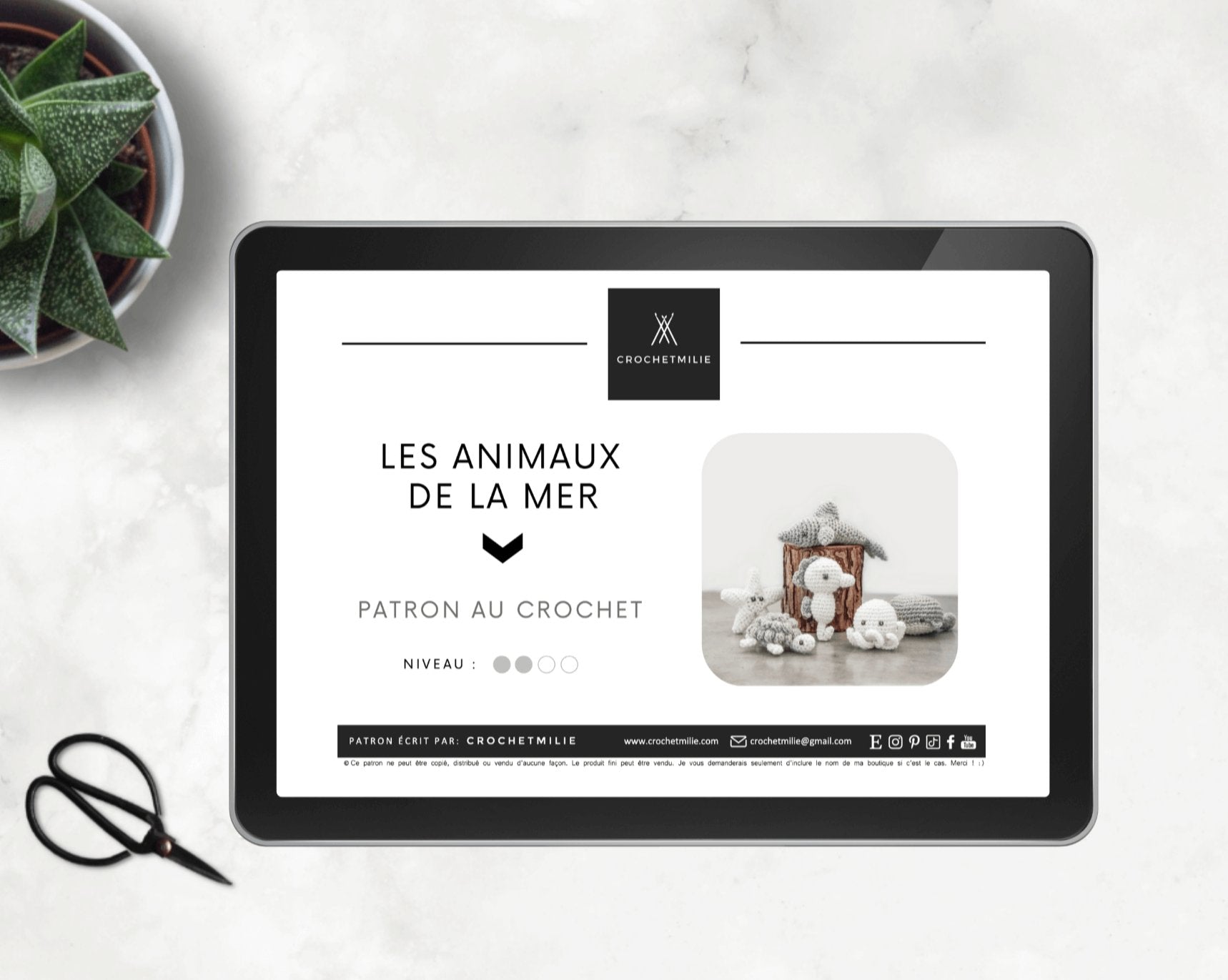 Patron au crochet - Les animaux de la mer - Crochetmilie