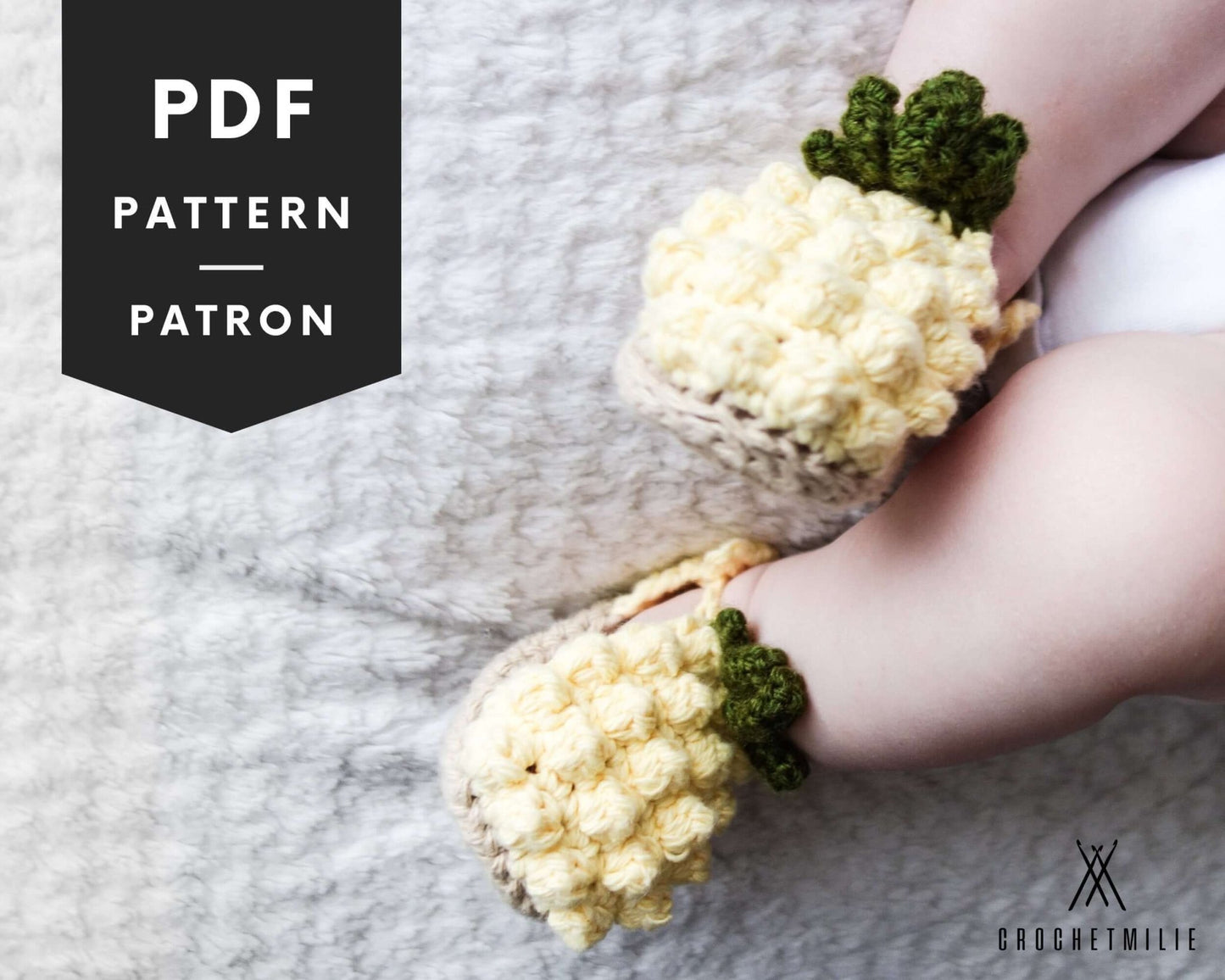 Patron au crochet - Les bottines ananas - Crochetmilie