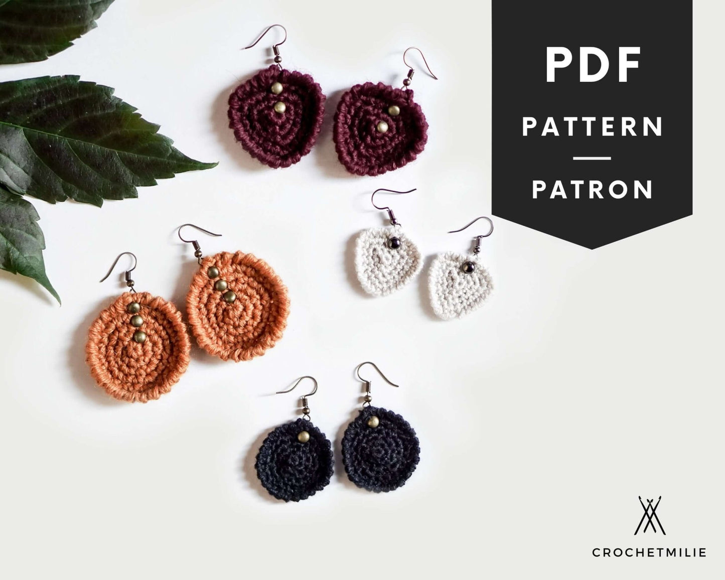 Patron au crochet - Les boucles d'oreilles boho - Crochetmilie