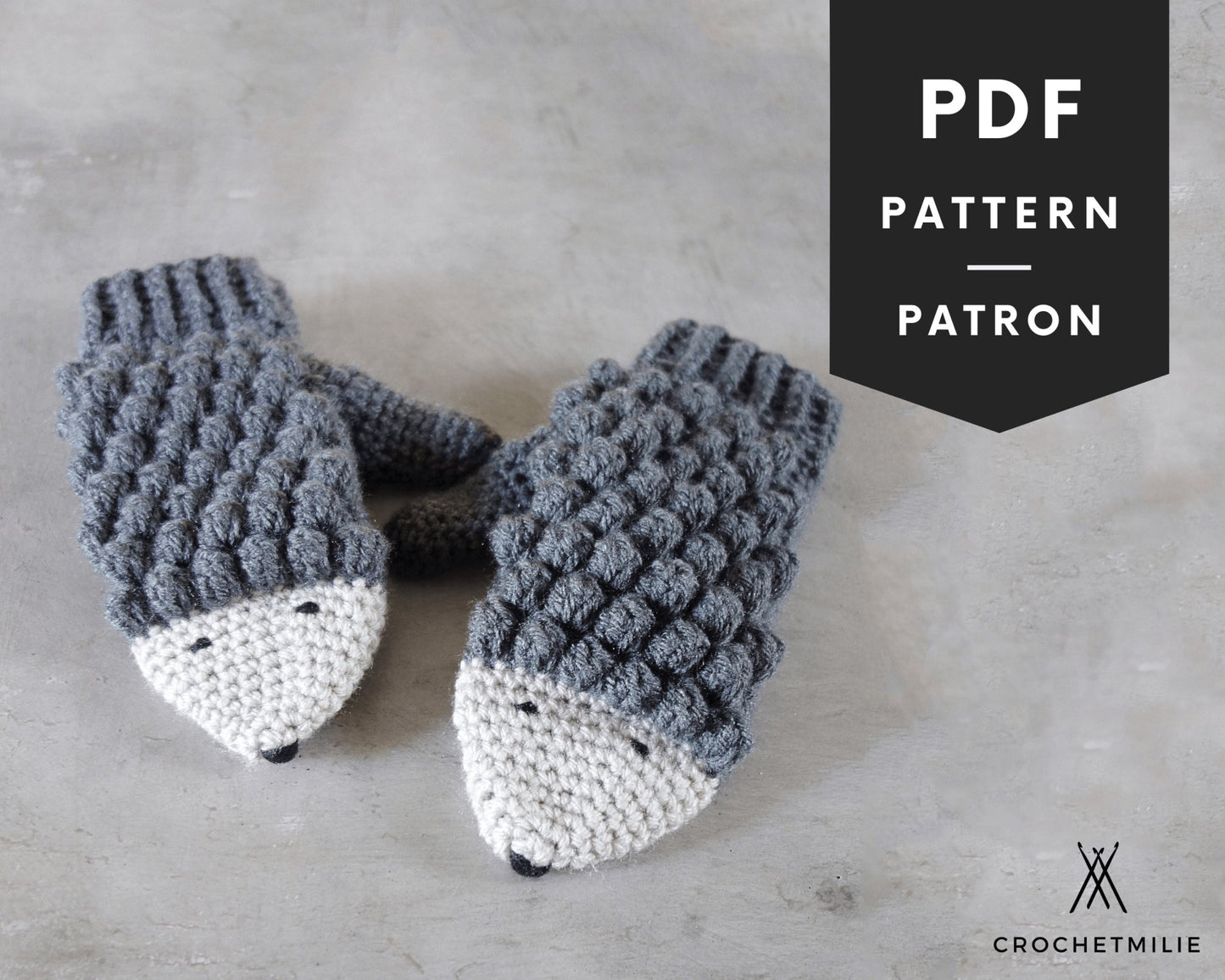 Patron au crochet - Les mitaines hérissons - Crochetmilie