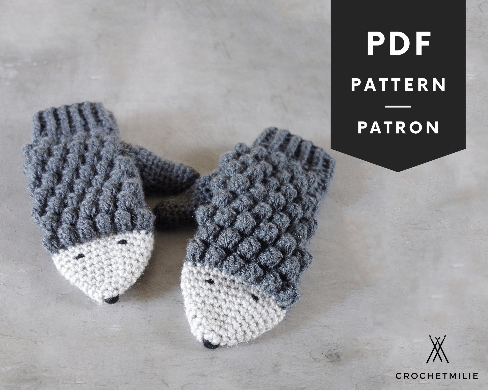 Patron au crochet - Les mitaines hérissons - Crochetmilie