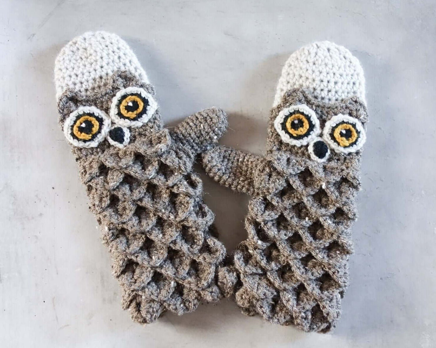 Patron au crochet - Les mitaines hiboux - Crochetmilie