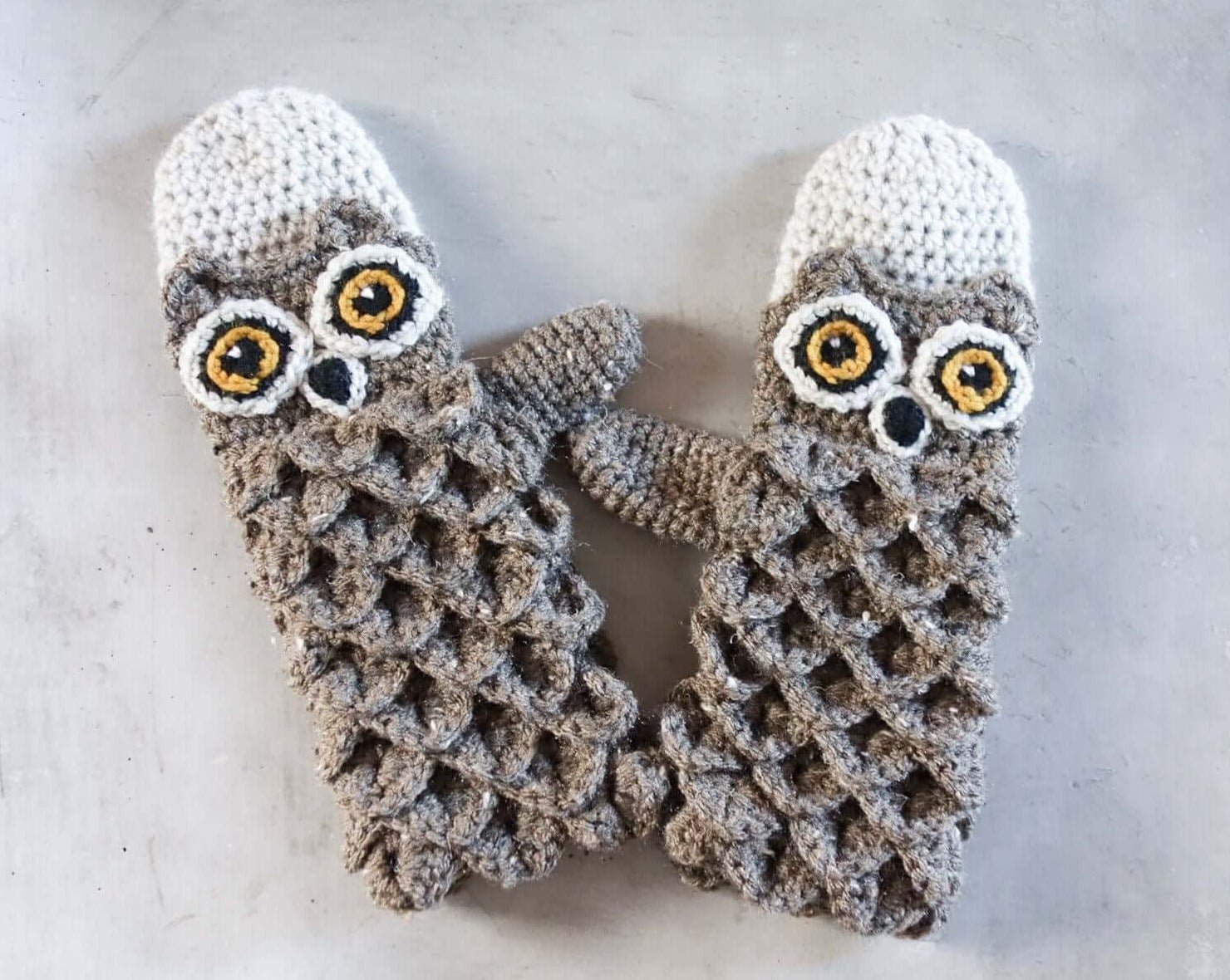 Patron au crochet - Les mitaines hiboux - Crochetmilie
