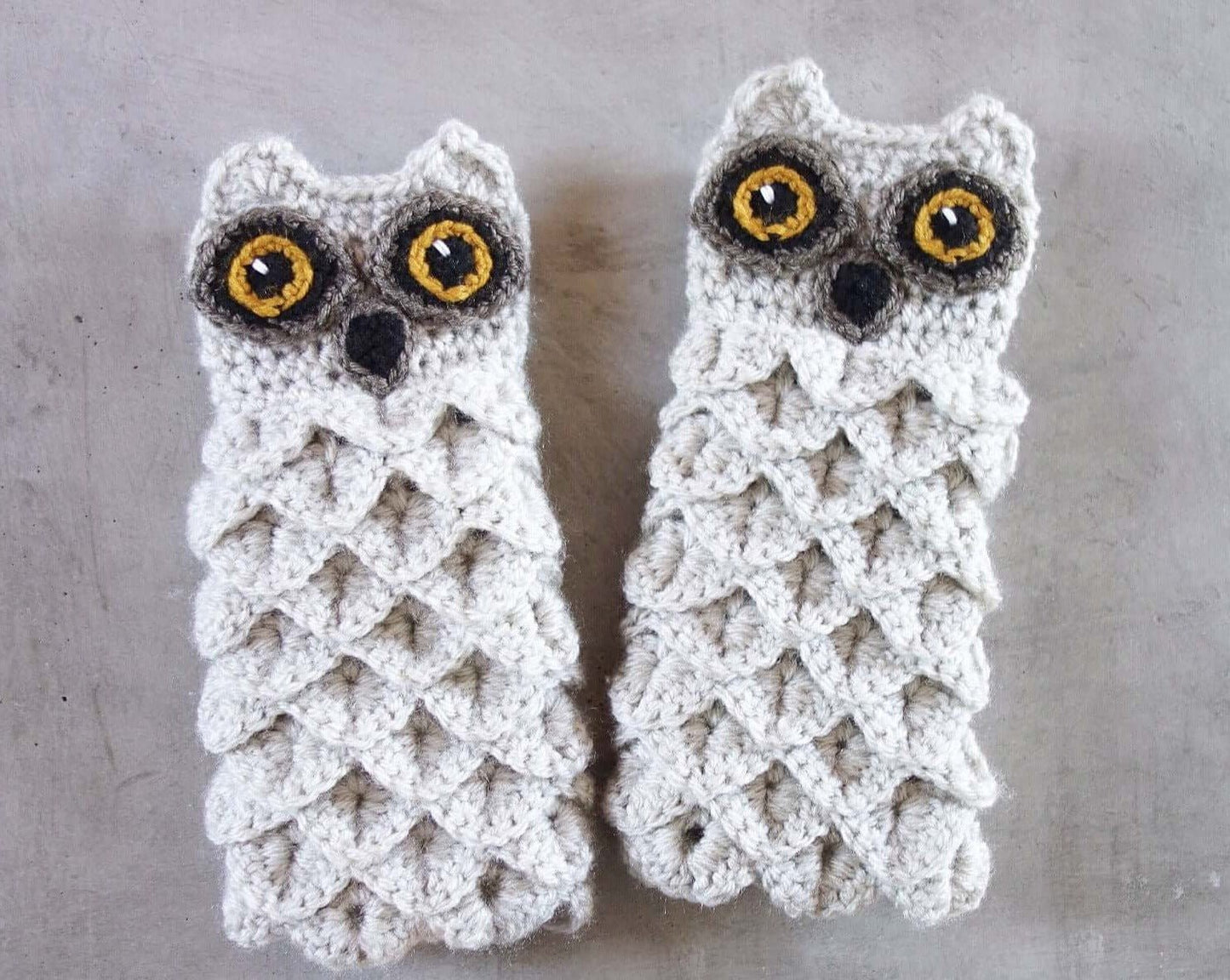 Patron au crochet - Les mitaines hiboux - Crochetmilie
