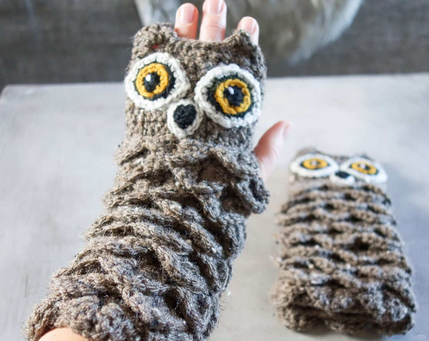 Patron au crochet - Les mitaines hiboux - Crochetmilie