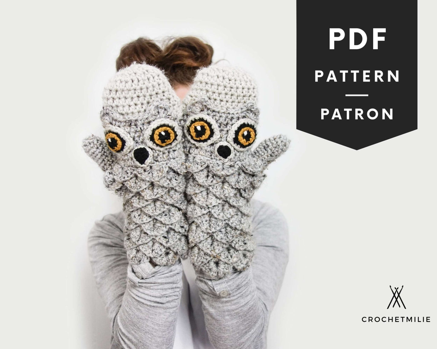 Patron au crochet - Les mitaines hiboux - Crochetmilie