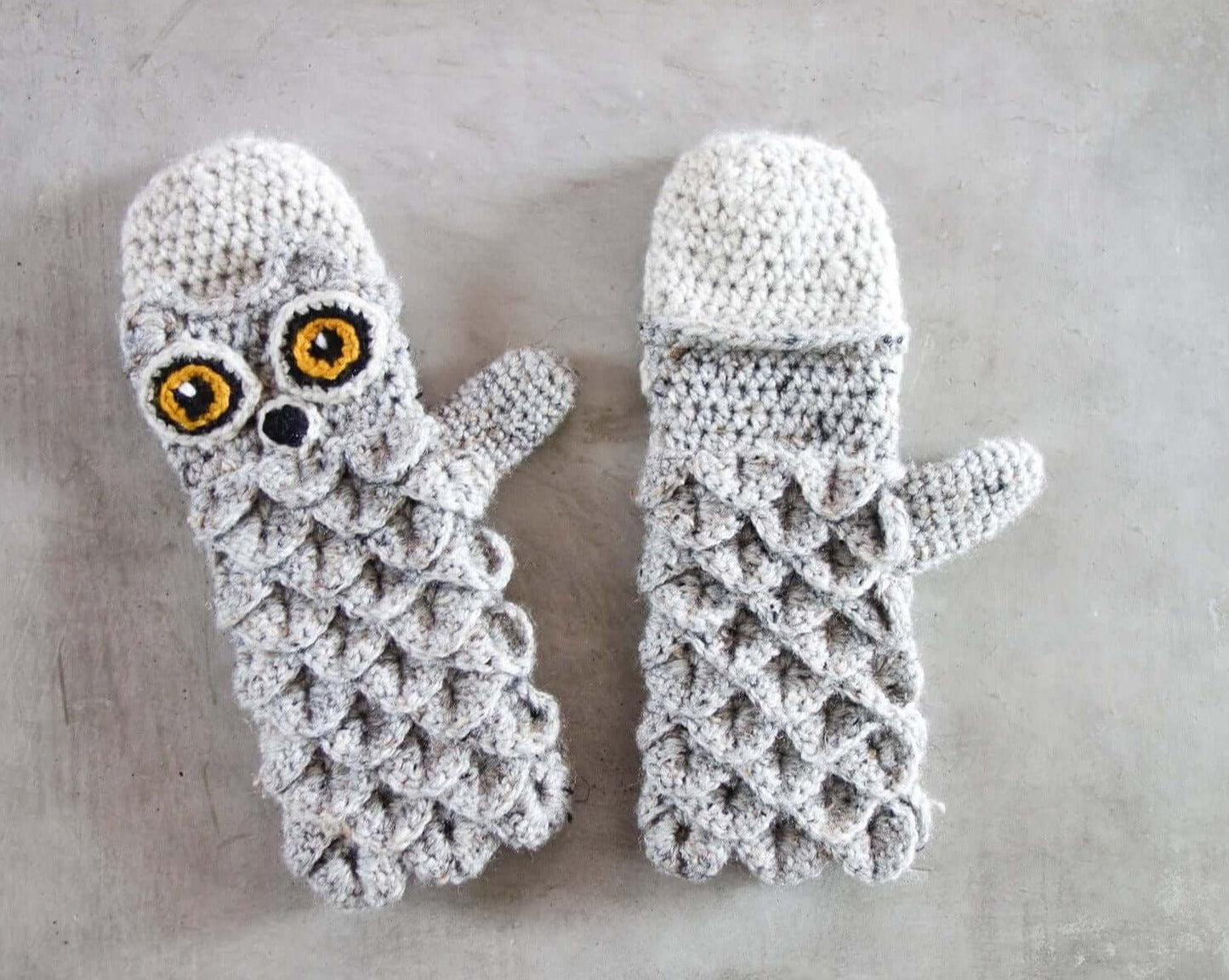 Patron au crochet - Les mitaines hiboux - Crochetmilie
