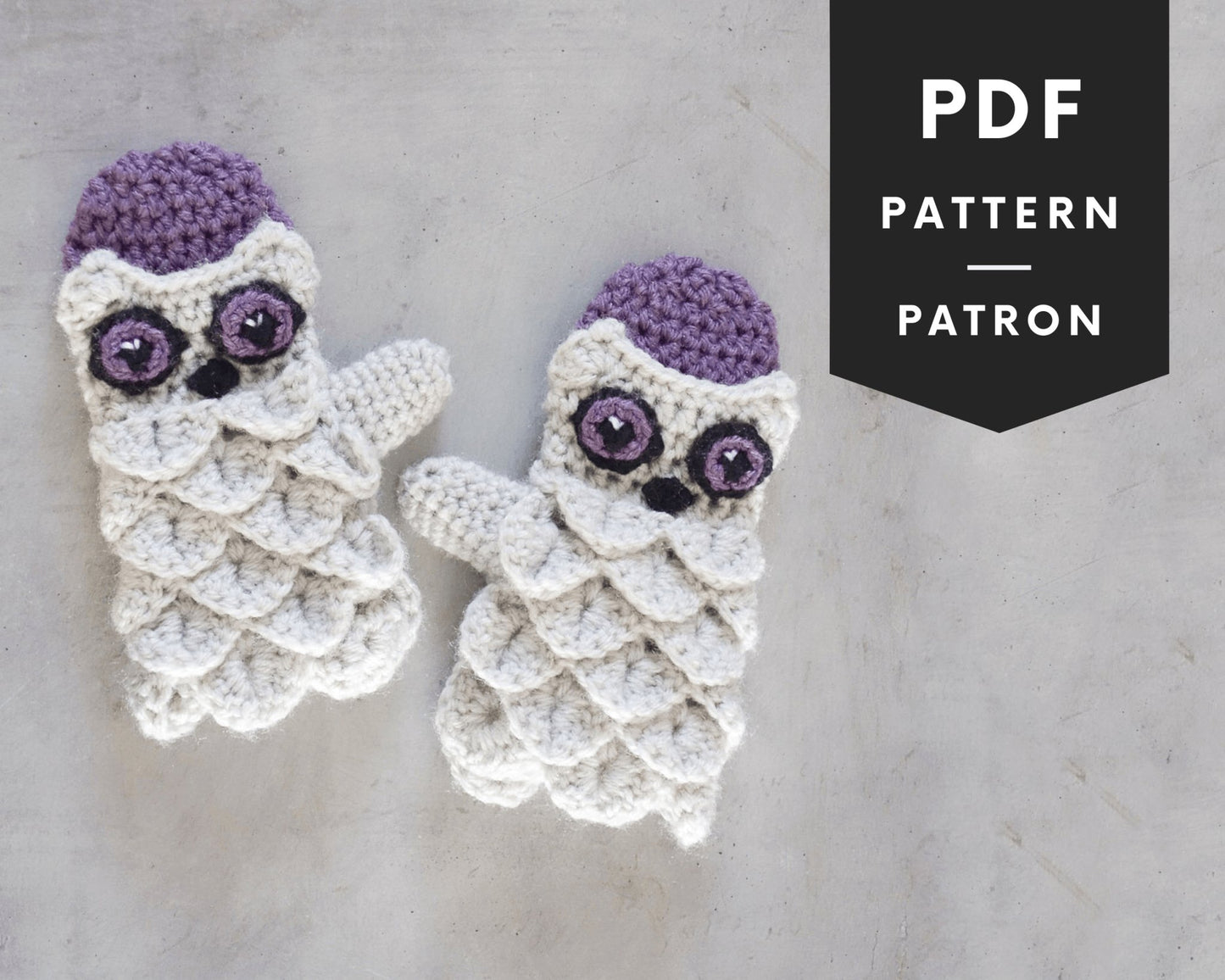 Patron au crochet - Les petites mitaines hiboux - Crochetmilie