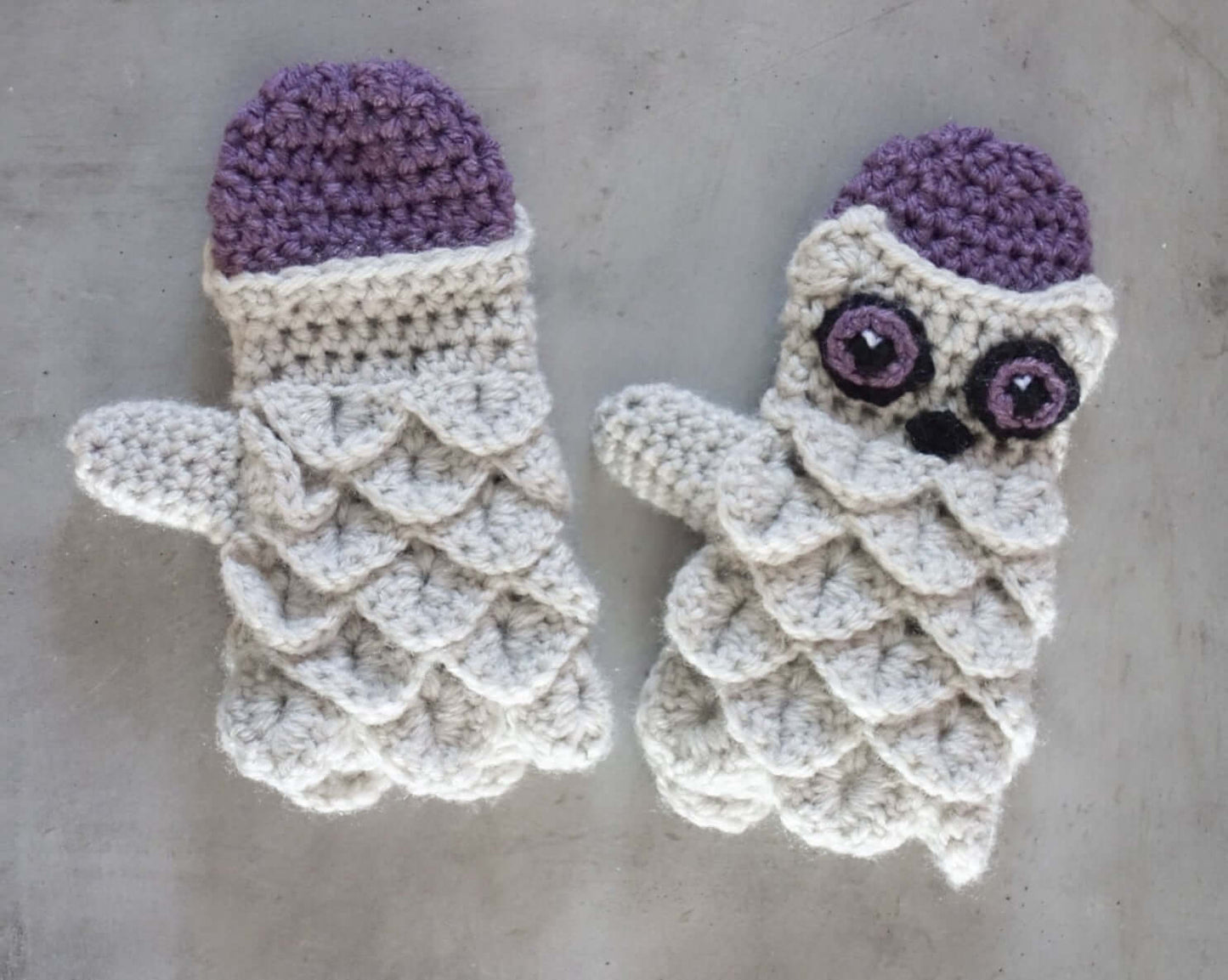 Patron au crochet - Les petites mitaines hiboux - Crochetmilie