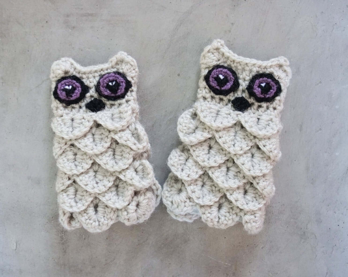 Patron au crochet - Les petites mitaines hiboux - Crochetmilie