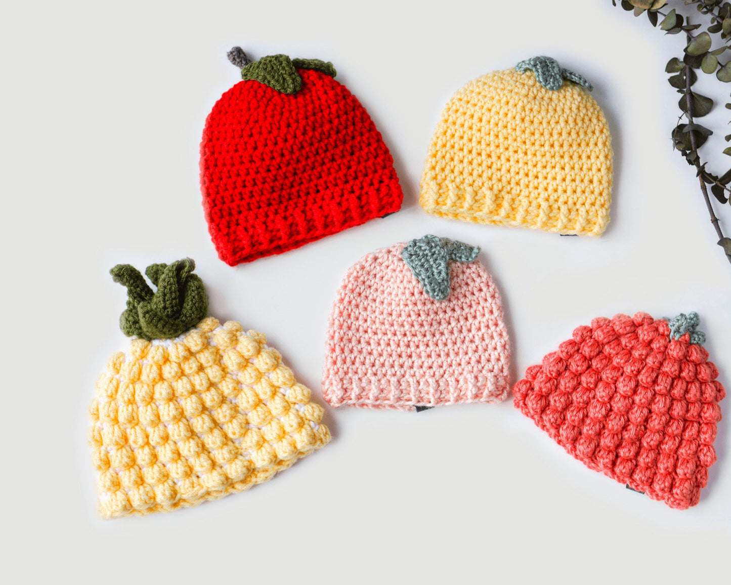 Patron au crochet - Les petites tuques de fruits - Crochetmilie