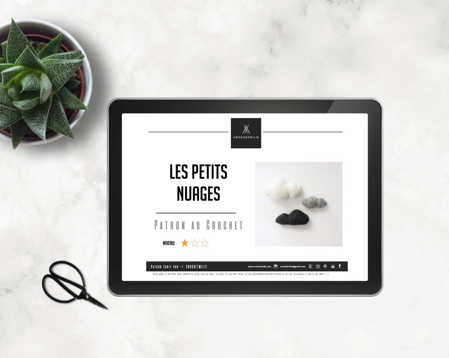 Patron au crochet - Les petits nuages - Crochetmilie