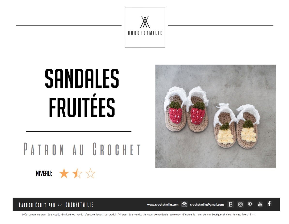Patron au crochet - Les sandales fruitées - Crochetmilie
