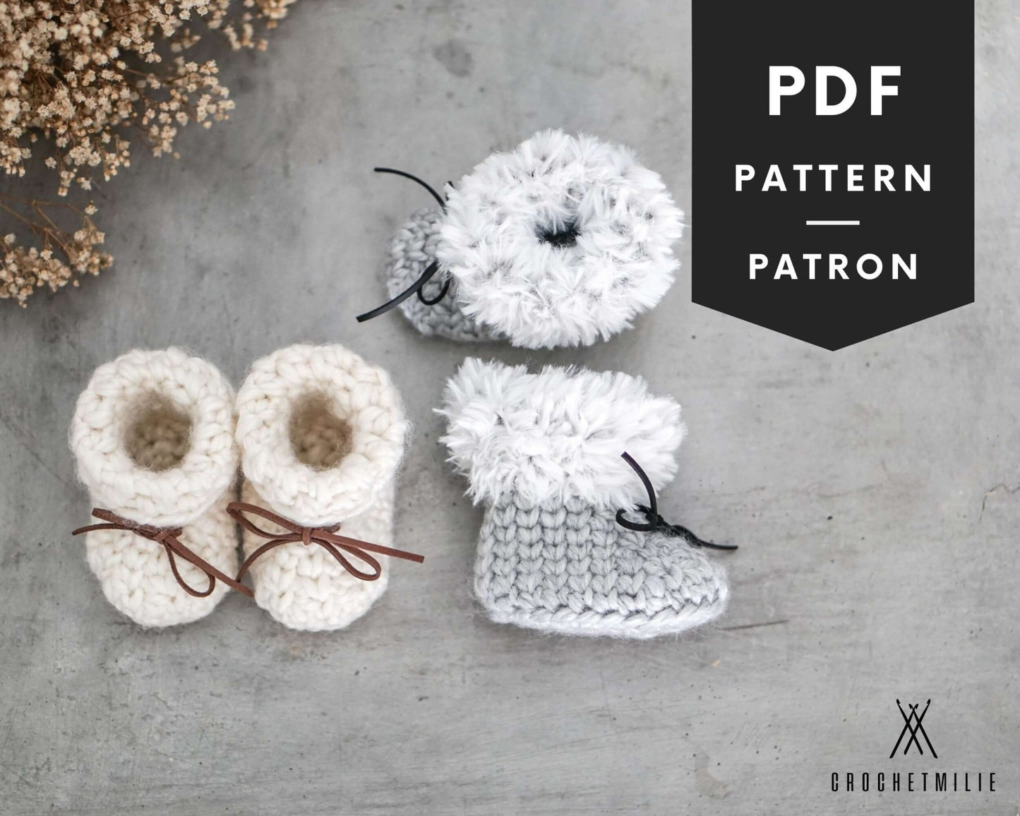 Patron au crochet - Mes premières bottines - Crochetmilie
