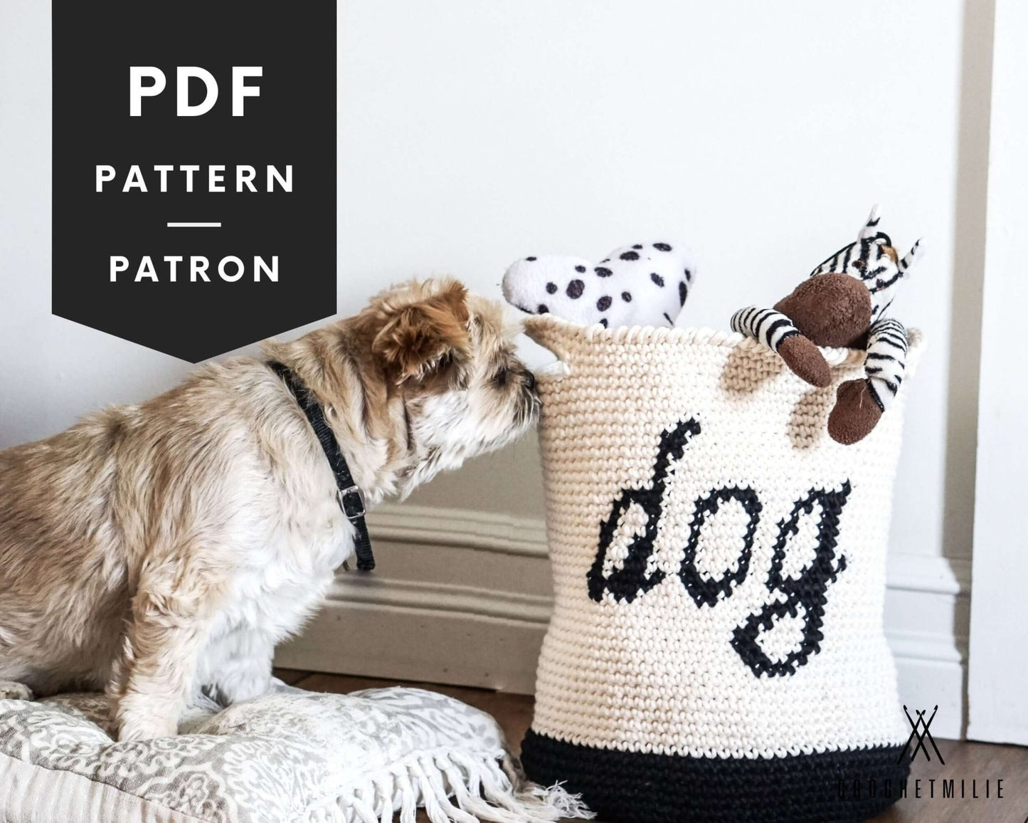 Patron au crochet - Panier à jouet pour chien - Crochetmilie