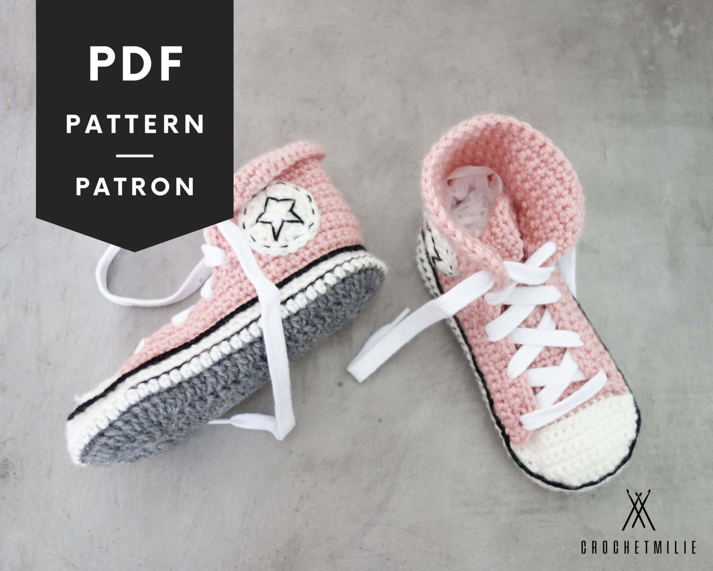 Patron au crochet - Souliers à la mode pour enfants - Crochetmilie