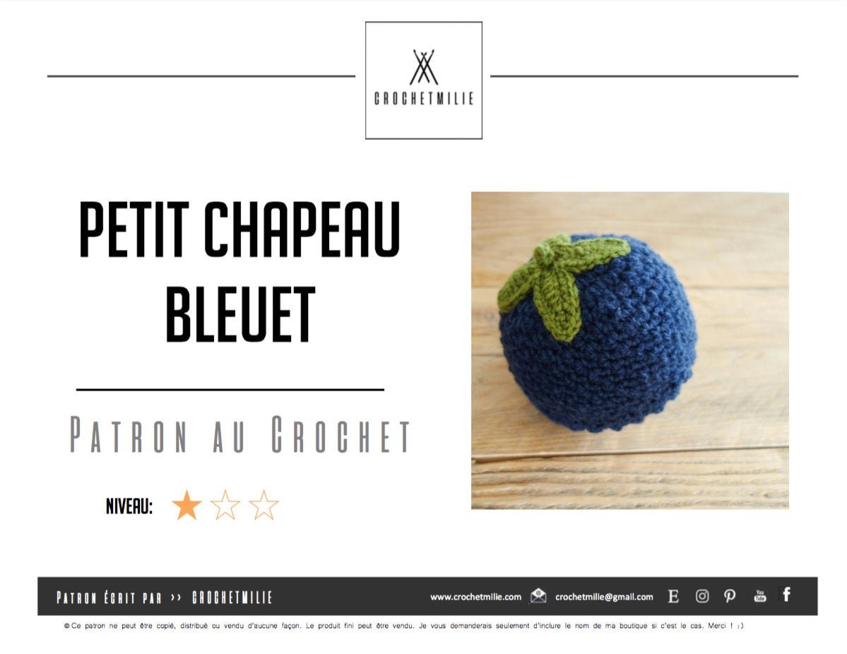 Patron au crochet - Une tête de bleuet - Crochetmilie