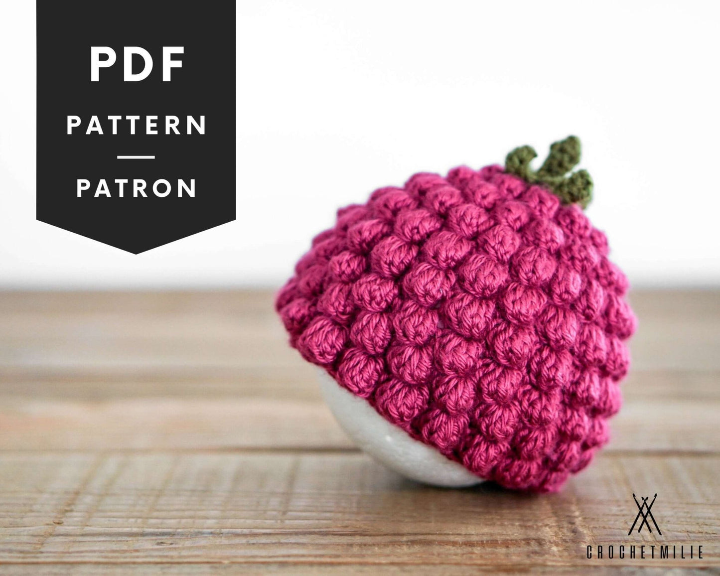 Patron au crochet - Une tête de framboise - Crochetmilie
