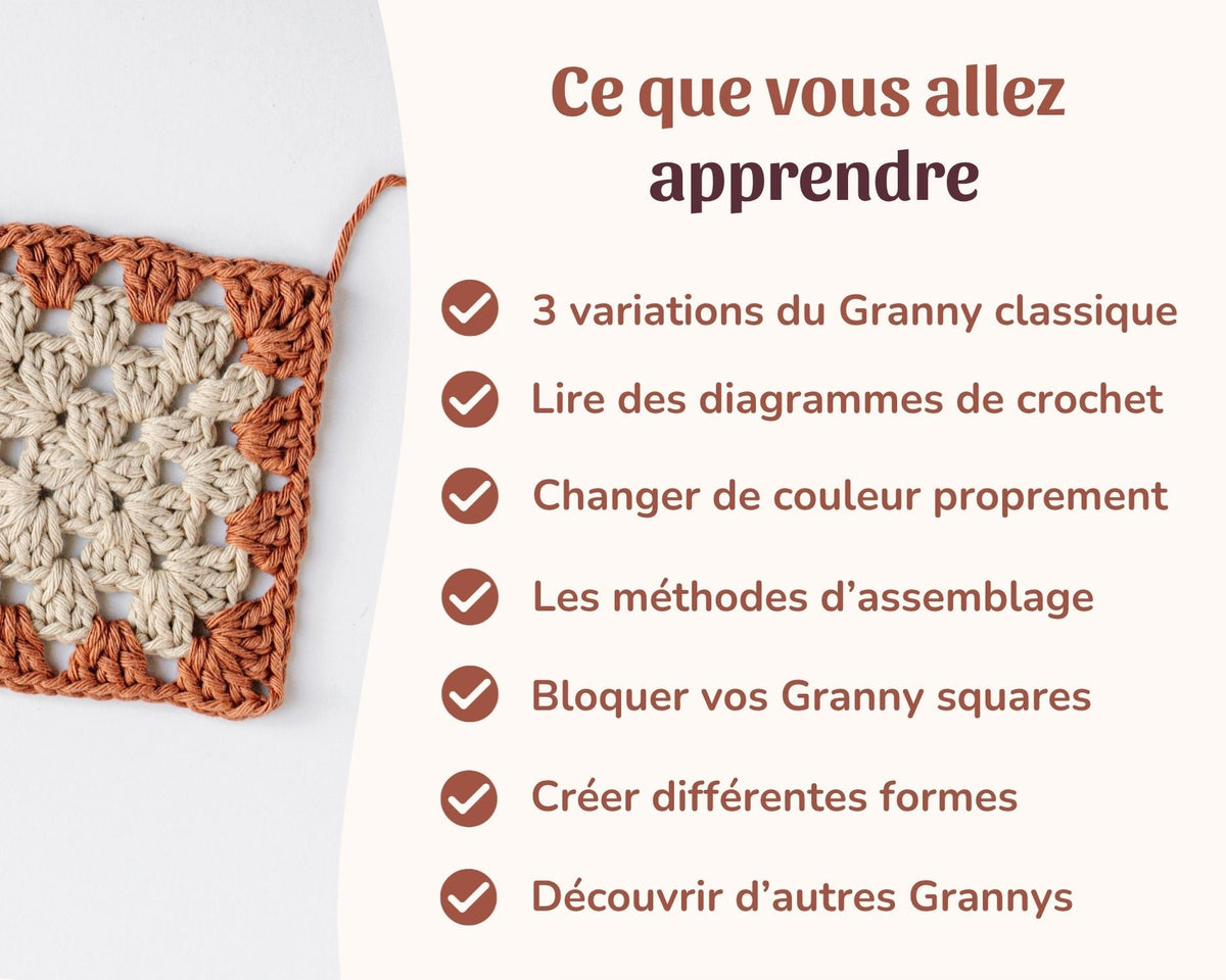 Cours de crochet "Les Granny Squares" - Crochetmilie