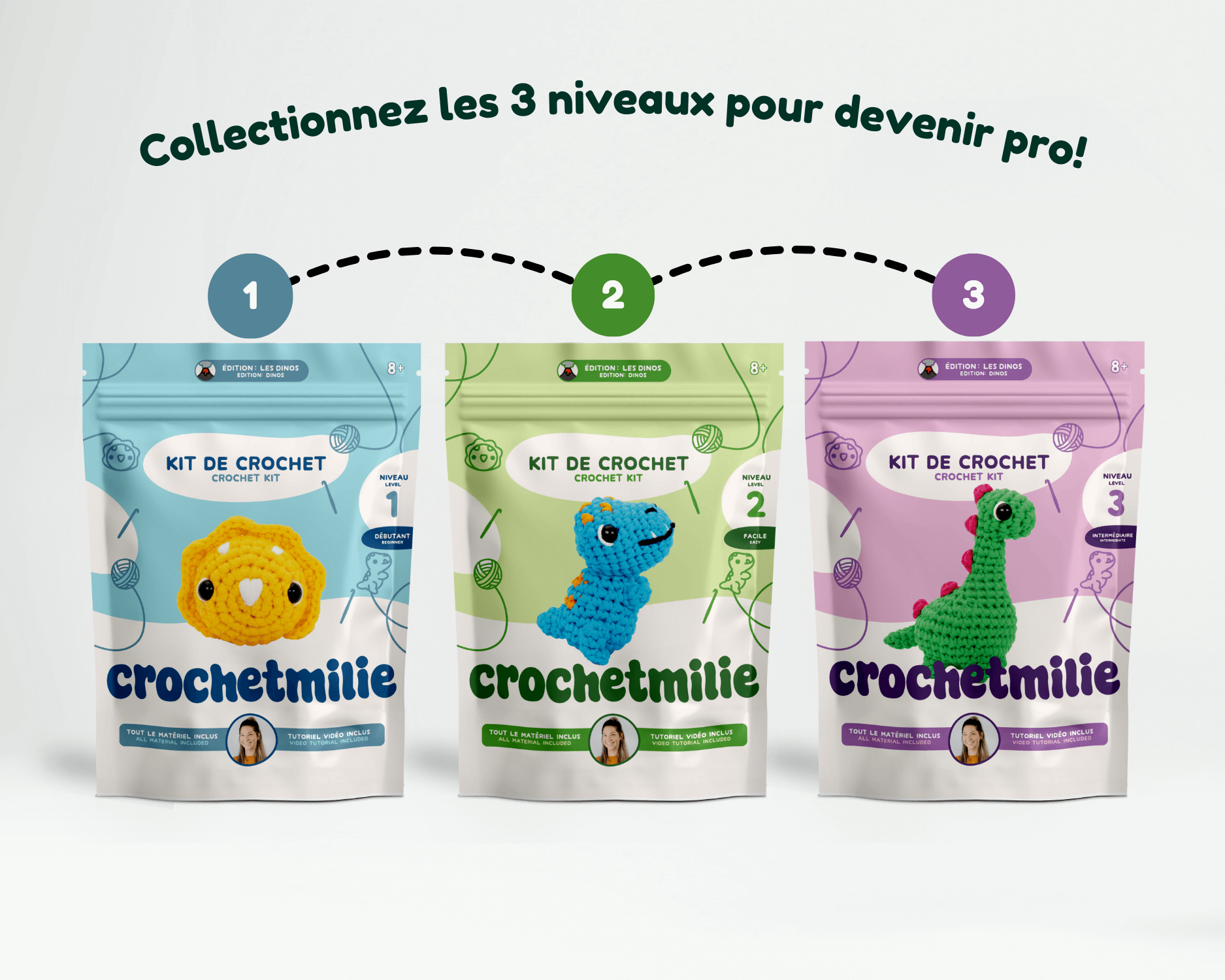 La collection de l'édition: "Les dinos" - Crochetmilie