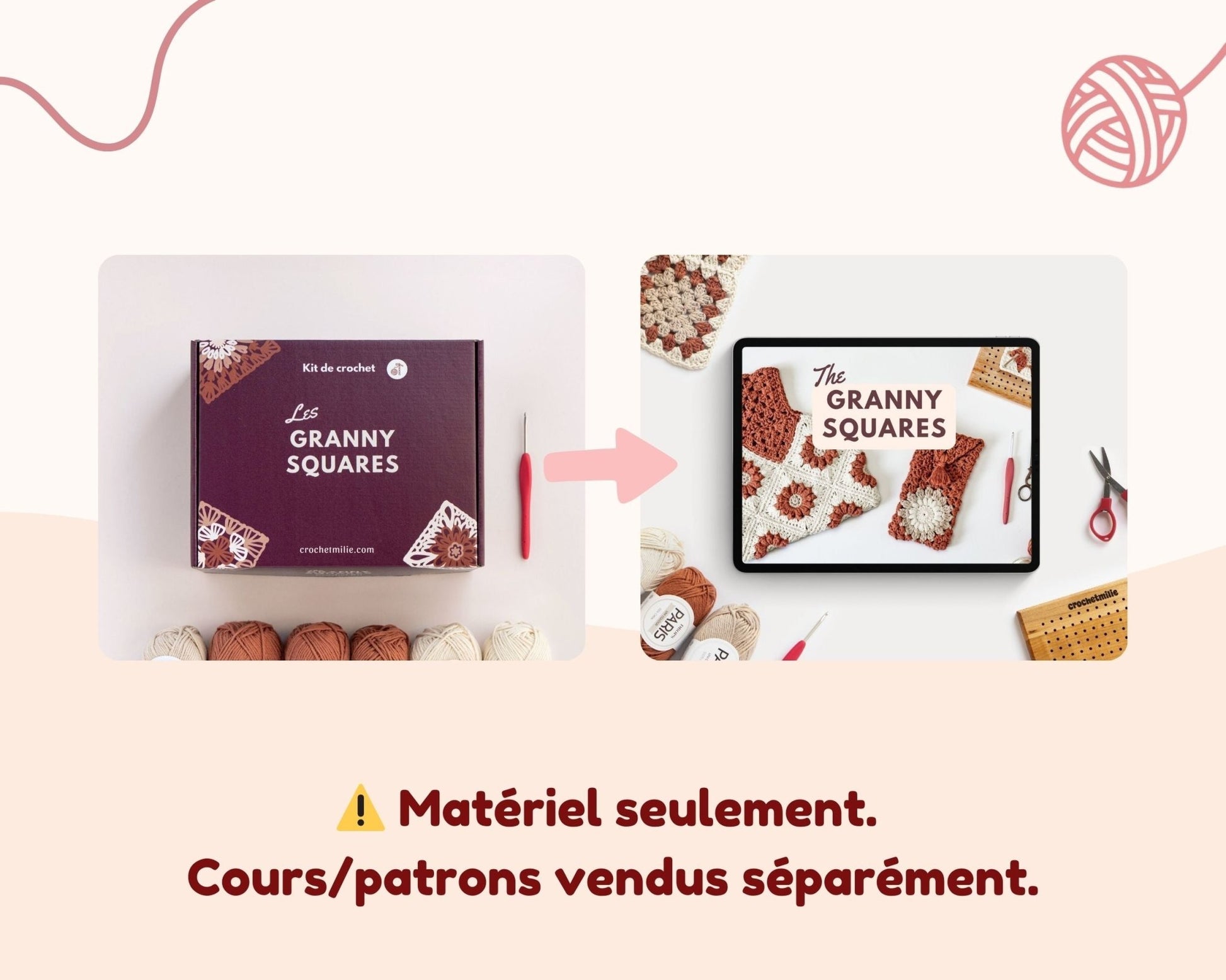 Le kit "LES GRANNY SQUARES" - Crochetmilie