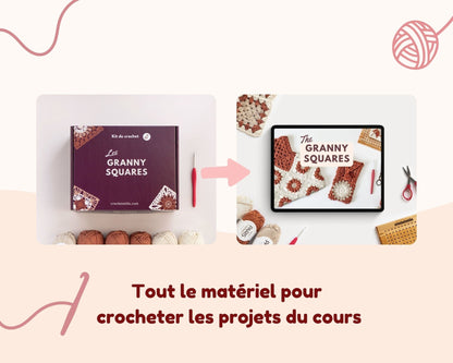 Le kit "LES GRANNY SQUARES" - Crochetmilie