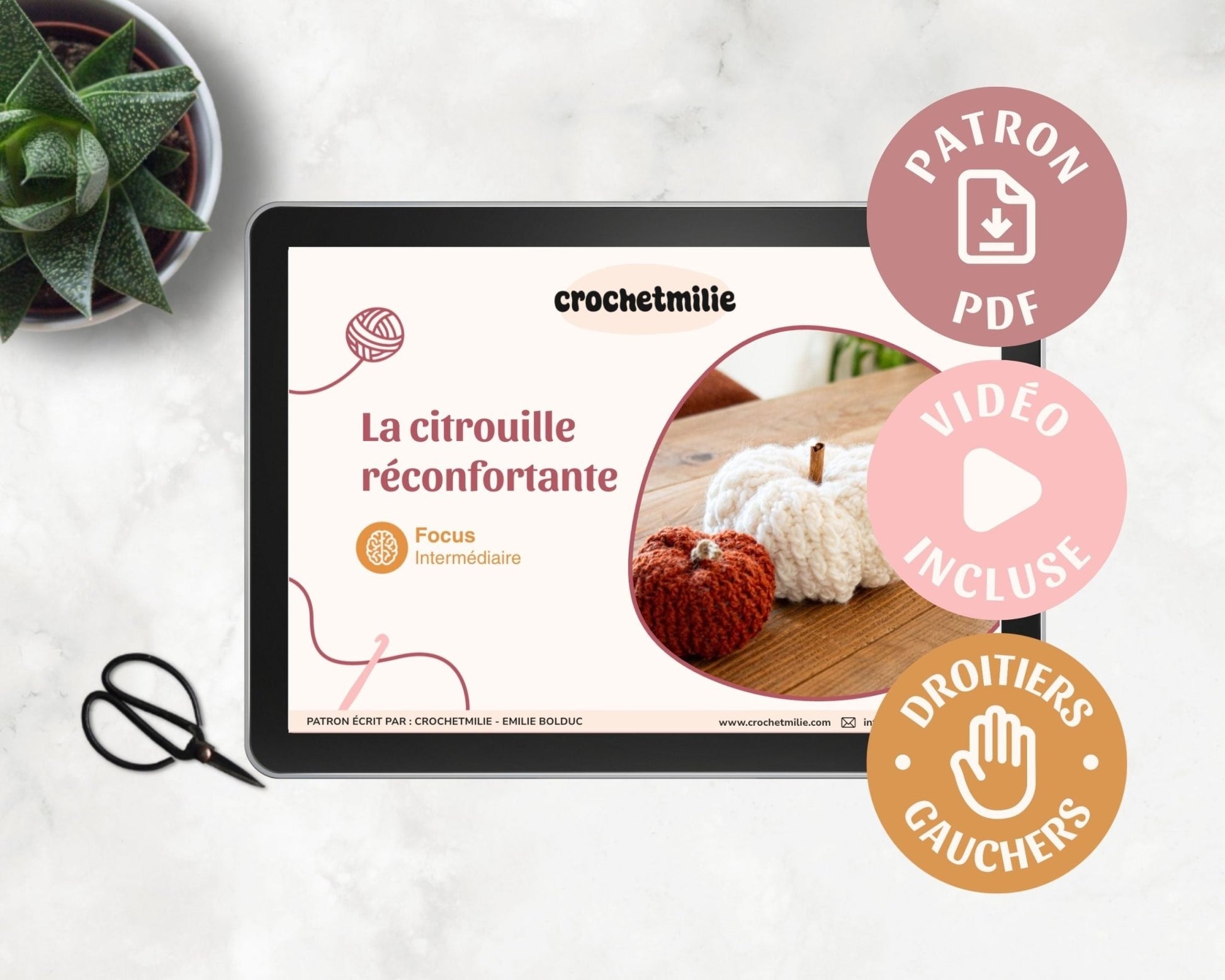 Patron au crochet - La citrouille réconfortante - Crochetmilie