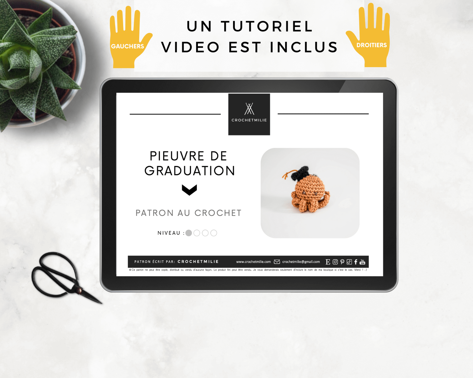 Patron au crochet - La pieuvre de graduation - Crochetmilie